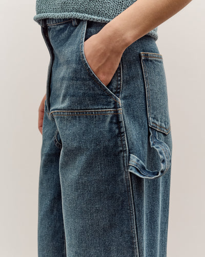 Mijeong Park Barrel Leg Patch Denim, Blue