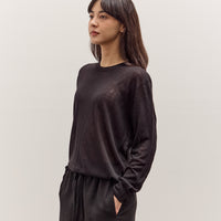 Mijeong Park Semi Sheer Linen Blend Knit Top, Black