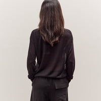 Mijeong Park Semi Sheer Linen Blend Knit Top, Black