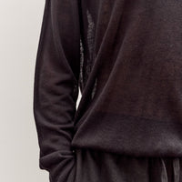 Mijeong Park Semi Sheer Linen Blend Knit Top, Black
