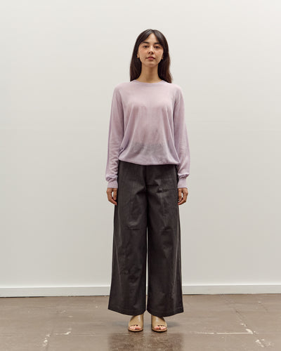 Mijeong Park Semi Sheer Linen Blend Knit Top, Lavender