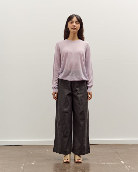 Mijeong Park Semi Sheer Linen Blend Knit Top, Lavender
