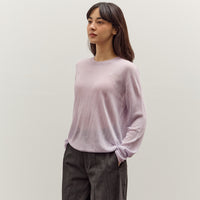 Mijeong Park Semi Sheer Linen Blend Knit Top, Lavender