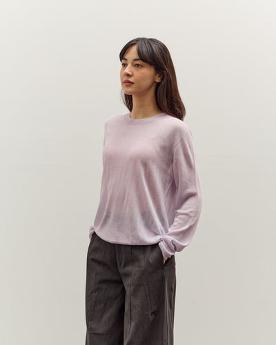 Mijeong Park Semi Sheer Linen Blend Knit Top, Lavender