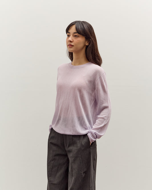 Mijeong Park Semi Sheer Linen Blend Knit Top, Lavender