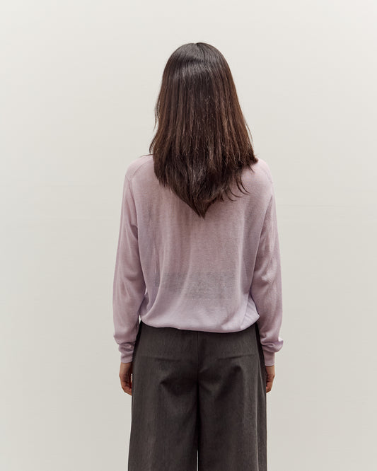 Mijeong Park Semi Sheer Linen Blend Knit Top, Lavender