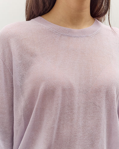 Mijeong Park Semi Sheer Linen Blend Knit Top, Lavender
