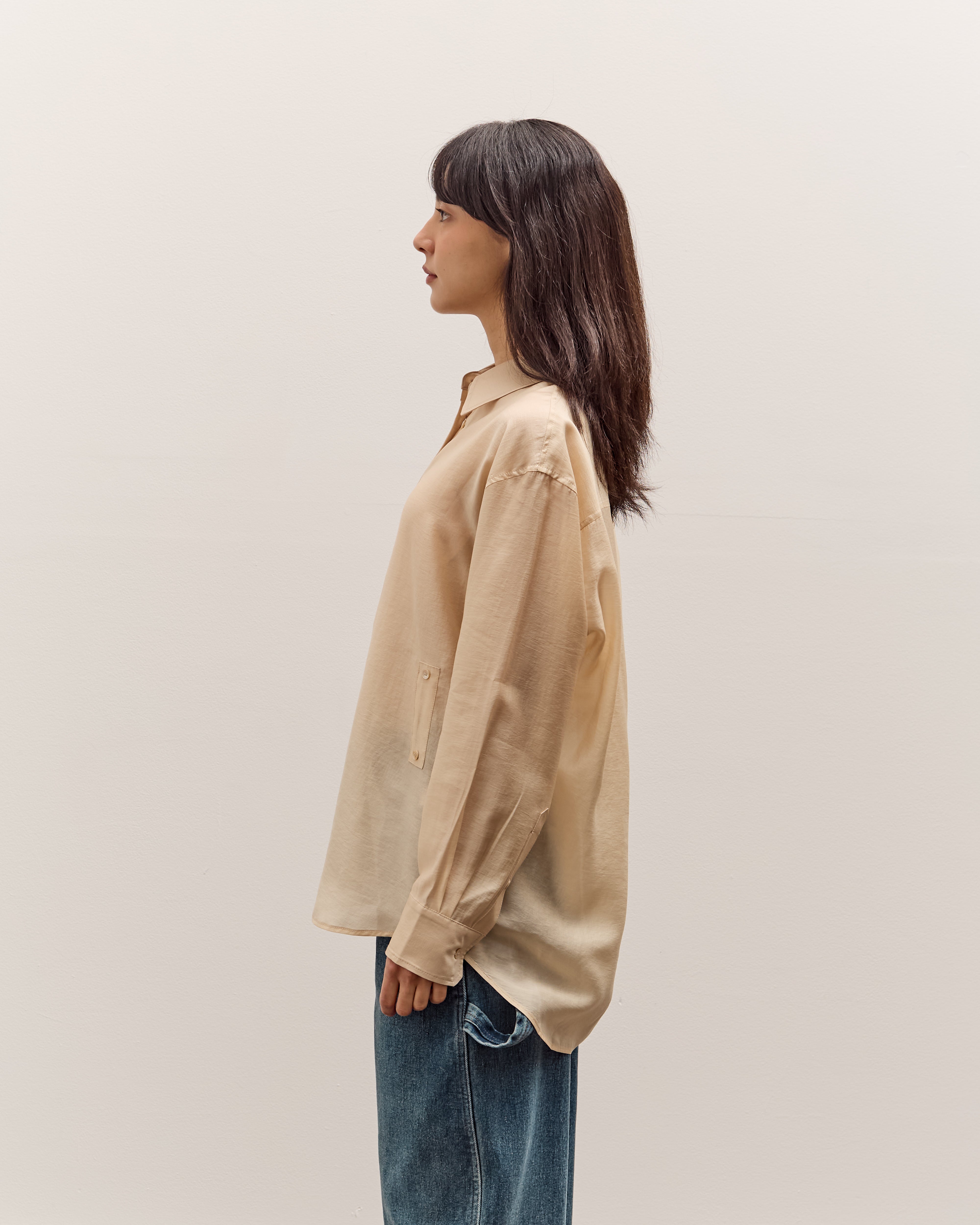 Mijeong Park Semi-Sheer Shirt, Beige – Glasswing