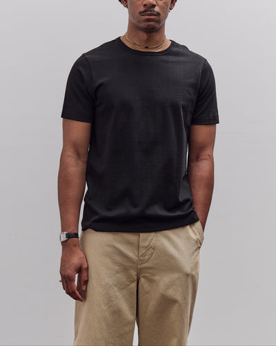 Merz b. Schwanen 215 Loopwheeled Cotton T-Shirt, Deep Black