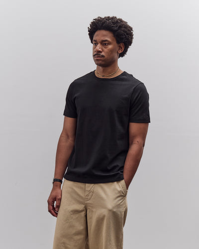 Merz b. Schwanen 215 Loopwheeled Cotton T-Shirt, Deep Black