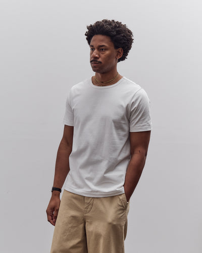 Merz b. Schwanen 215 Loopwheeled Cotton T-Shirt, White