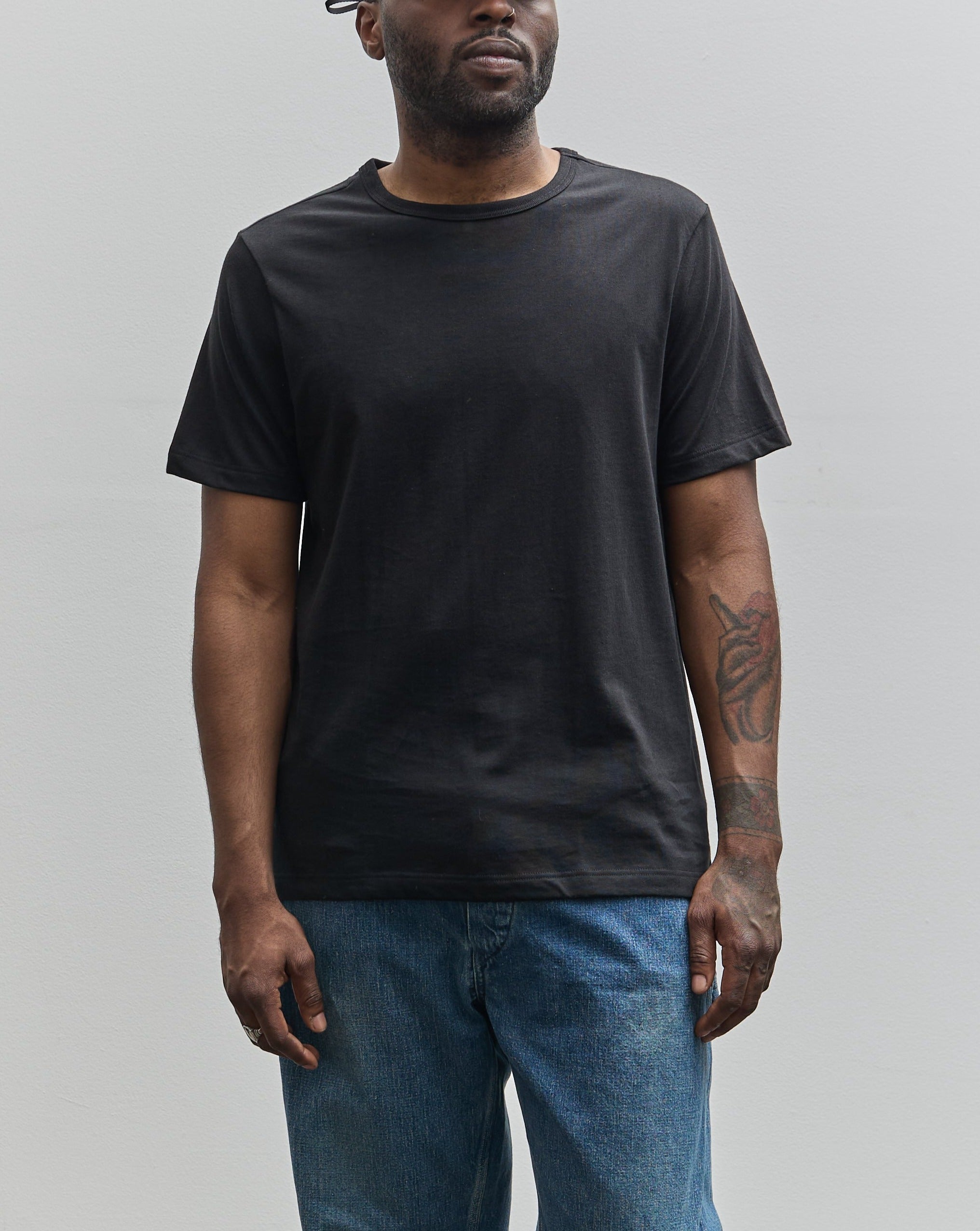 1950's〜BVD BLACK 2TONE VINTAGE SHIRT 黒 Merz b. Schwanen 1950's Tee, Deep Black | Glasswing Shop