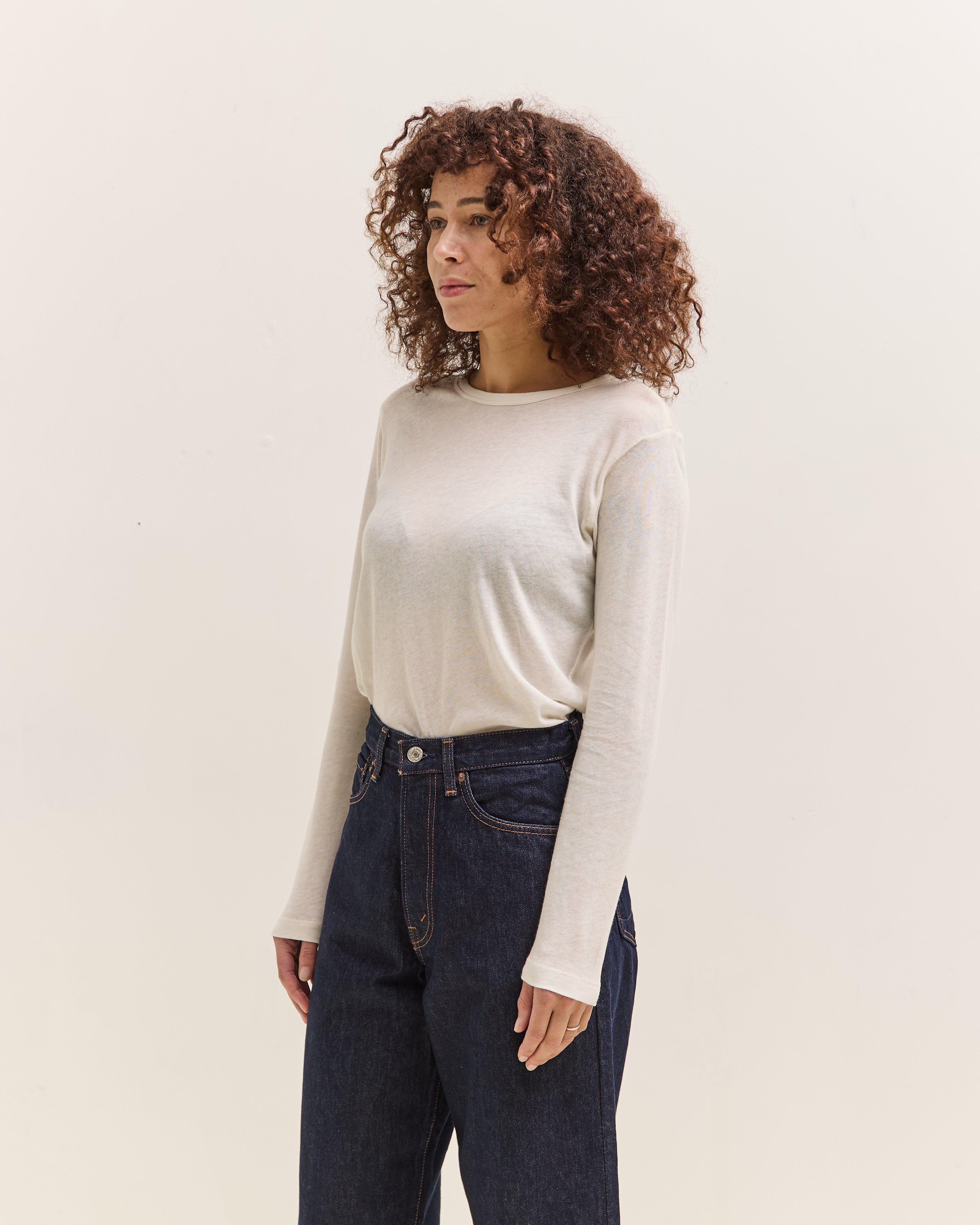 Cotton-Cashmere LS T-Shirt, Nature – Glasswing
