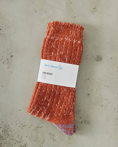 Merz b. Schwanen Merino Wool Socks, Chestnut/Nature