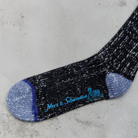 Merz b. Schwanen Merino Wool Socks, Deep Black / Nature