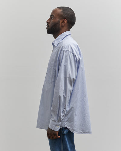 Merz b. Schwanen Oversized Unisex Shirt, White/Denim Blue