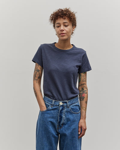 Merz b. Schwanen Pima Cotton T-shirt, Denim Blue