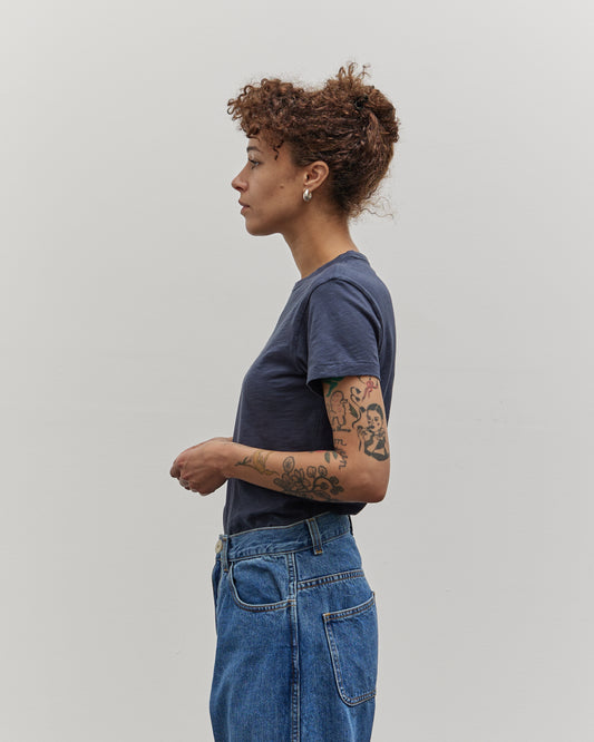 Merz b. Schwanen Pima Cotton T-shirt, Denim Blue