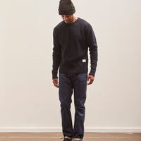 Merz b. Schwanen Ribbed Crewneck Pullover, Dark Navy