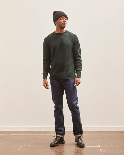 Merz b. Schwanen Ribbed Crewneck Pullover, Dark Teal