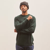 Merz b. Schwanen Ribbed Crewneck Pullover, Dark Teal