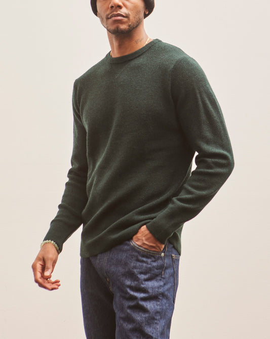 Merz b. Schwanen Ribbed Crewneck Pullover, Dark Teal