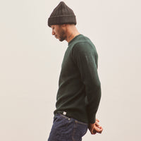 Merz b. Schwanen Ribbed Crewneck Pullover, Dark Teal