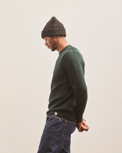 Merz b. Schwanen Ribbed Crewneck Pullover, Dark Teal