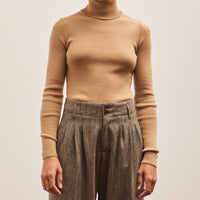 Merz b. Schwanen Ribbed Turtleneck Pullover, Toffee