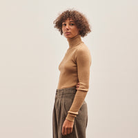 Merz b. Schwanen Ribbed Turtleneck Pullover, Toffee