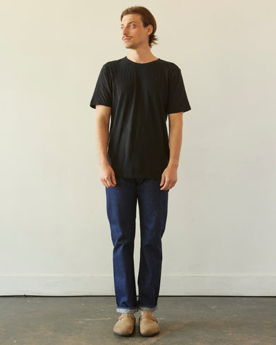 Merz b. Schwanen Unisex Pima Slub Tee, Deep Black