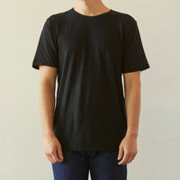 Merz b. Schwanen Unisex Pima Slub Tee, Deep Black