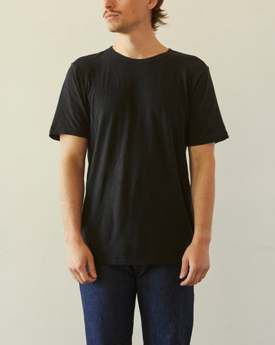 Merz b. Schwanen Unisex Pima Slub Tee, Deep Black
