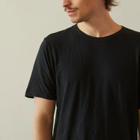 Merz b. Schwanen Unisex Pima Slub Tee, Deep Black