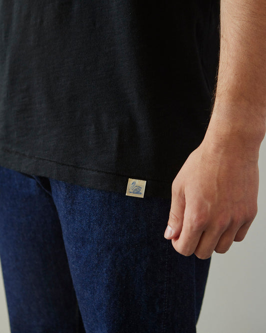 Merz b. Schwanen Unisex Pima Slub Tee, Deep Black