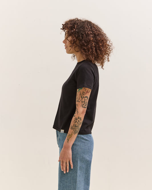 Merz b. Schwanen Crew T-Shirt, Organic Pima Cotton, Deep Black