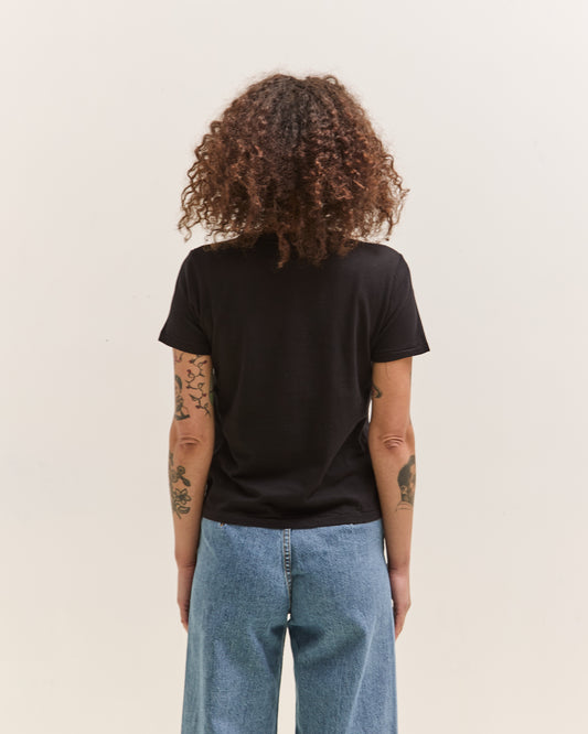 Merz b. Schwanen Crew T-Shirt, Organic Pima Cotton, Deep Black