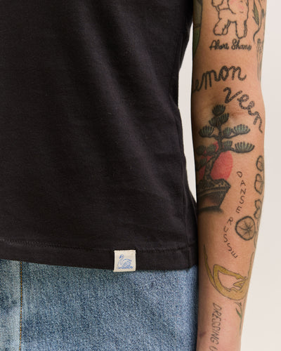 Merz b. Schwanen Crew T-Shirt, Organic Pima Cotton, Deep Black