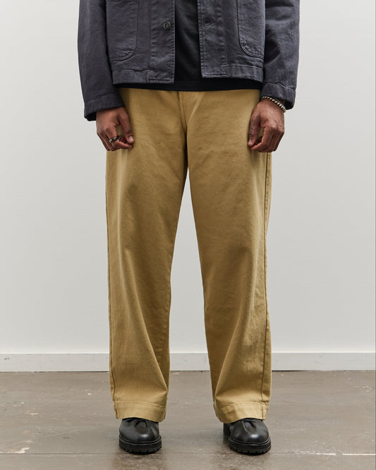 Merz b. Schwanen Unisex High Rise Chino, Light Khaki