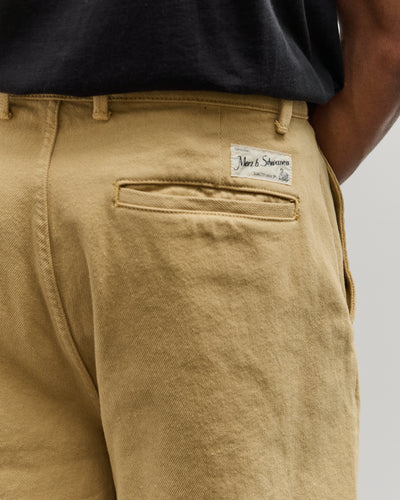 Merz b. Schwanen Unisex High Rise Chino, Light Khaki