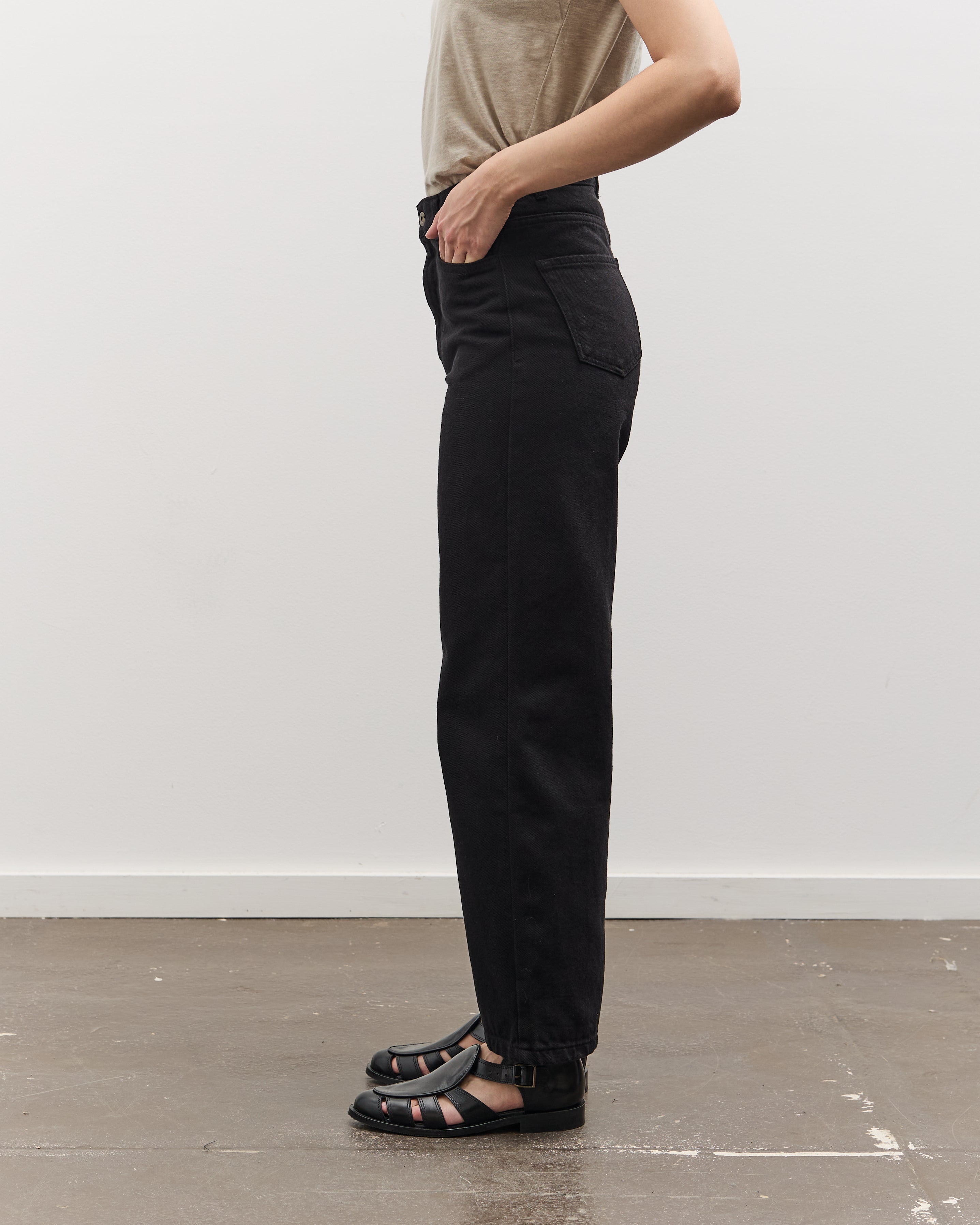 Merz b. Schwanen 1930's Barrel Fit Pants, Deep Black – Glasswing