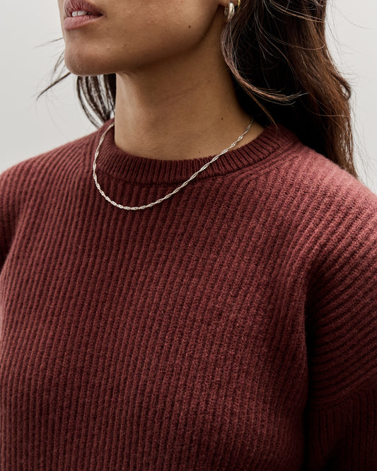 Merz Schwanen Crew Neck Pullover, Bark Brown – Glasswing