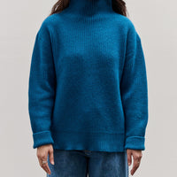 Merz b. Schwanen Turtleneck Pullover, Carbon Blue