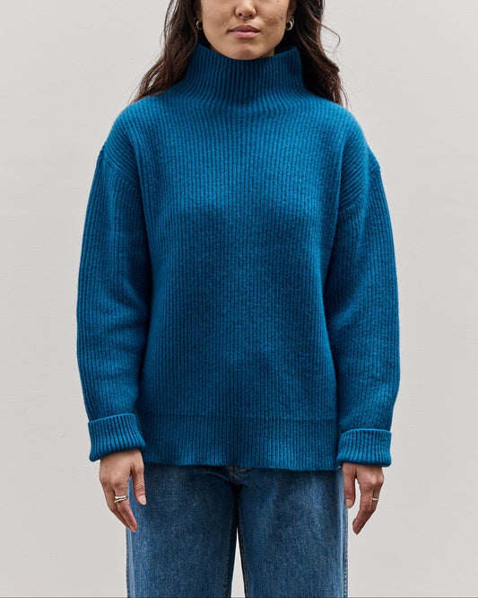 Merz b. Schwanen Turtleneck Pullover, Carbon Blue