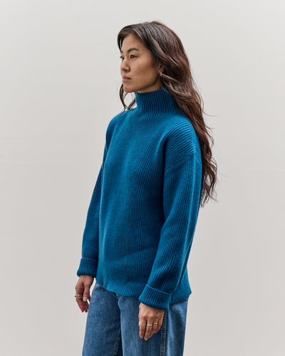 Merz b. Schwanen Turtleneck Pullover, Carbon Blue