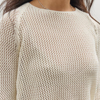 Merz b. Schwanen Crochet Knit Pullover, Nature