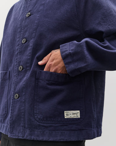 Merz b. Schwanen Unisex Cropped Jacket, Ink Blue