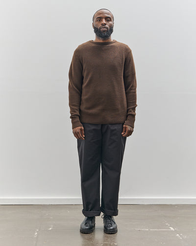 Merz b. Schwanen Ribbed Crewneck Pullover, Coffee