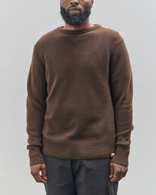 Merz b. Schwanen Ribbed Crewneck Pullover, Coffee