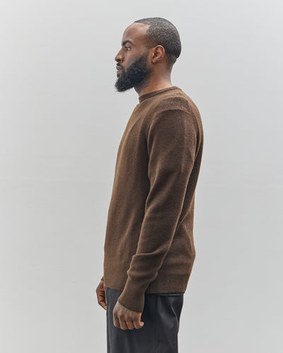 Merz b. Schwanen Ribbed Crewneck Pullover, Coffee